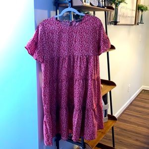 Flounce Hem Smock Dress Size Large